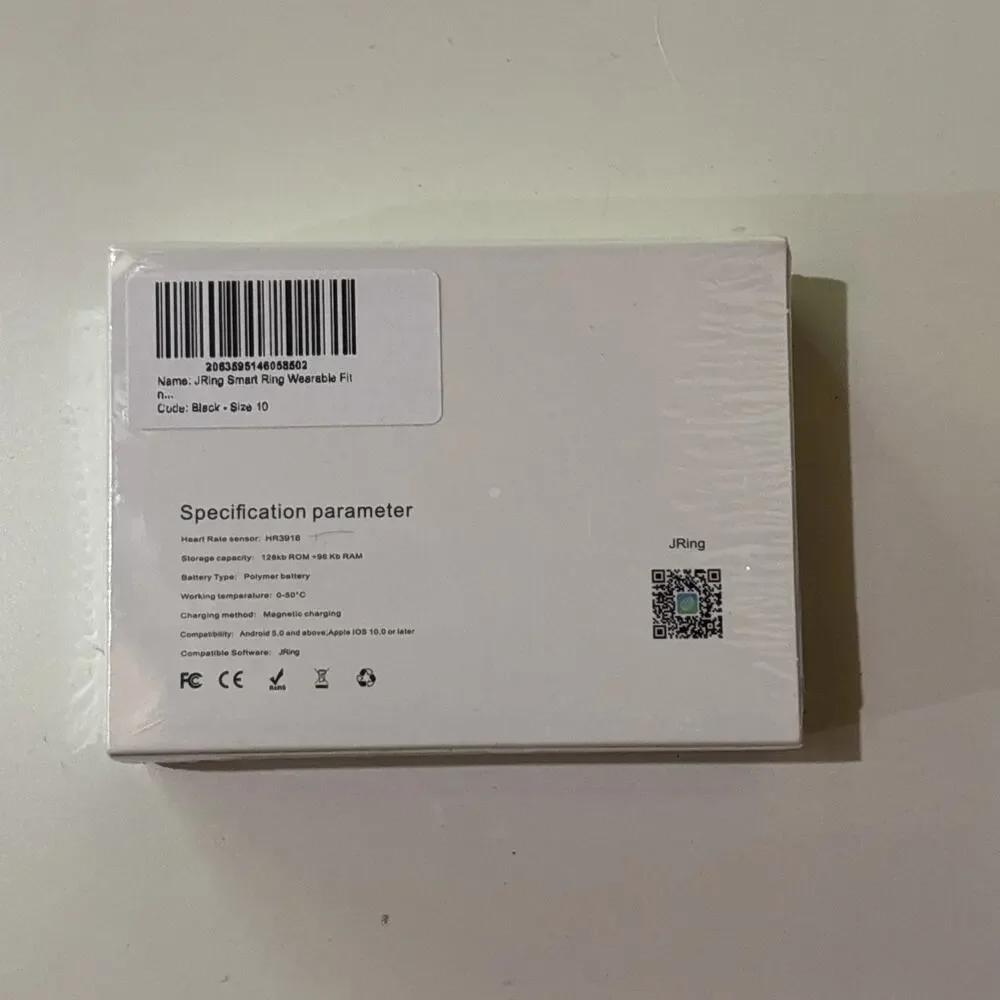 Smart Ring Brand New Black Size 10 Android 5.0 & IOS 10.0 Compatible. NIB